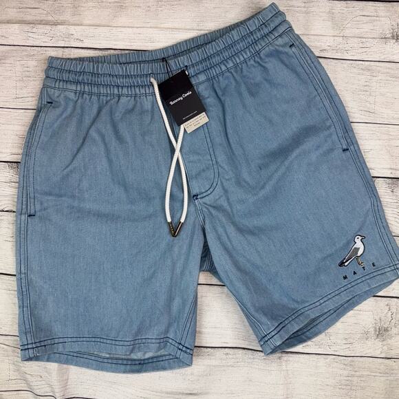 Barney Cools NWT Men's Poolside 17" Denim Pull-On Shorts Indigo Size 30 - Picture 1 of 7